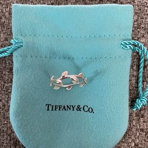 Sterling Silver Tiffany & Co Leaf Ring EUC Size 8